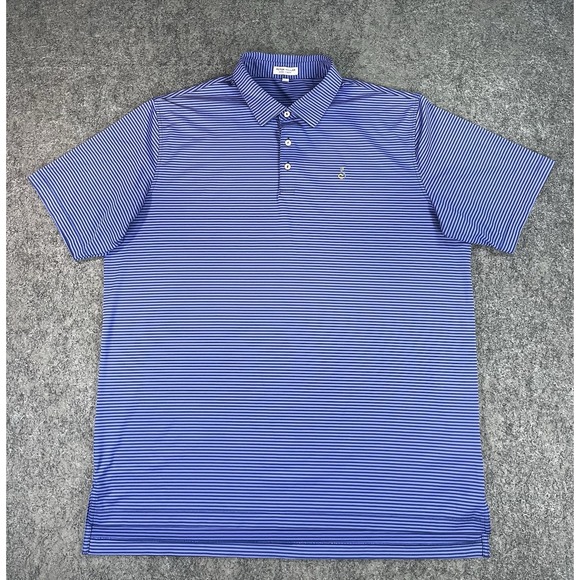 Peter Millar Summer Comfort Polo Shirt Mens XL Blue Performance Streamsong Golf - Picture 2 of 10